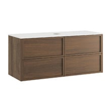 Cali 1200mm Walnut Wall Hung Vanity with Basin & Shaving Cabinet Package